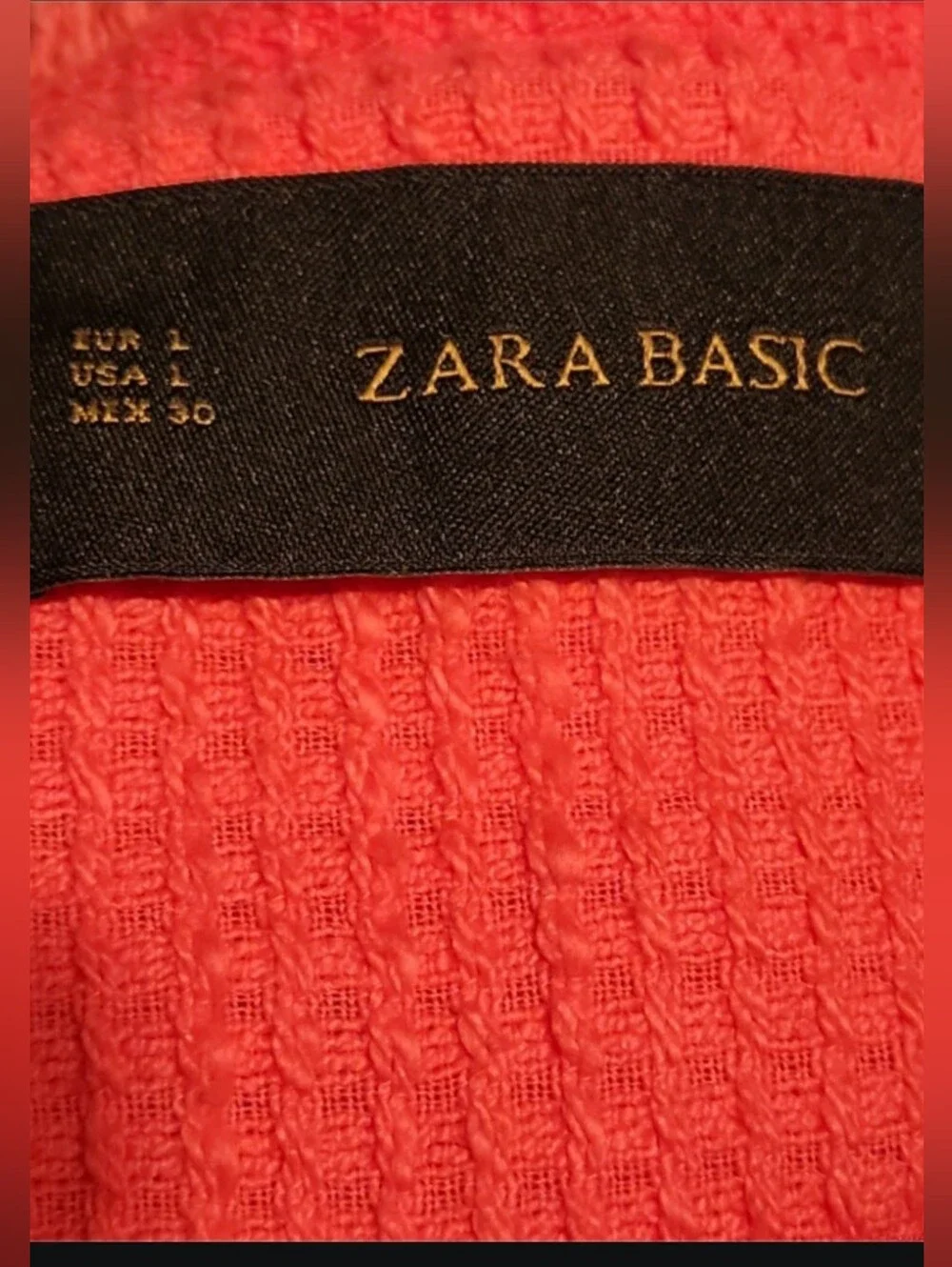 Zara Basic Tweed Frayed Edge Cropped Jacket/Blazer